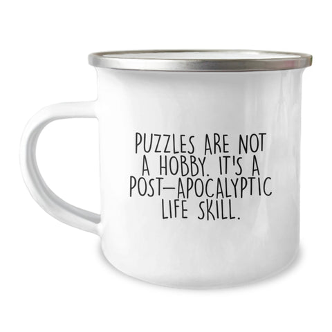 Image of Puzzles Camping Mug - Gifts from Family for Puzzles Enthusiasts - Funny Quote - Birthday Unique Gifts for Women Men Friends Coworkers - Image 1