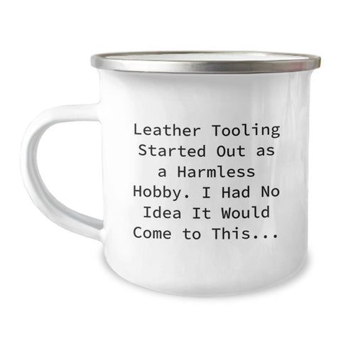 Image of Funny Leather Tooling Gifts for Friends from Men - Unique Birthday Camping Mug - Image 1