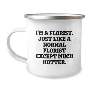 Gifts from Florists for Graduates, Funny Camping Mug with Quirky Quote, 12 oz Stainless Steel with Enamel Finish - Image 1