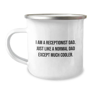 Funny Receptionist Dad Camping Mug Gifts for Mom on Mother's Day from Husband - Image 1