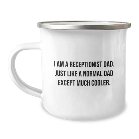 Image of Funny Receptionist Dad Camping Mug Gifts for Mom on Mother's Day from Husband - Image 1