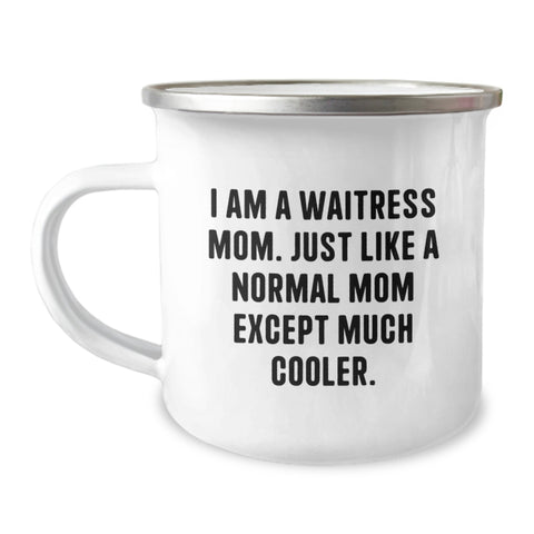 Image of Funny Camping Mug for Waitress Mom - Unique Waitress Gifts from Friends on Mother's Day - Image 1