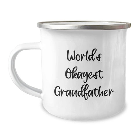 Image of Funny Grandfather Gifts, Camping Mugs for the World's Okayest Grandfather on Father's Day, Gifts from Men - Image 1