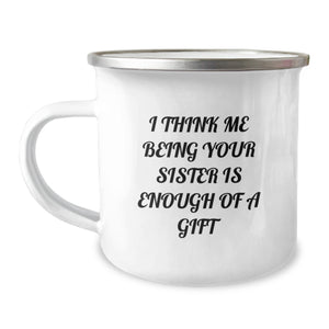Funny Sister Gifts from Family for Sister - Sister Camping Mug for Christmas Unique Gifts - Image 1
