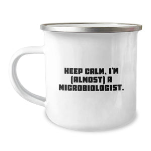 Keep Calm Microbiologist Gifts from Friends for Birthday, Funny Camping Mug with Quote, Unique Birthday Unique Gifts for Men - Image 1