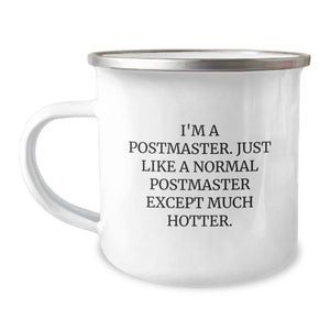 Funny Postmaster Gifts for Him, Unique Camping Mug for Postmaster Enthusiasts, Gifts from Men to Postmaster - Image 1