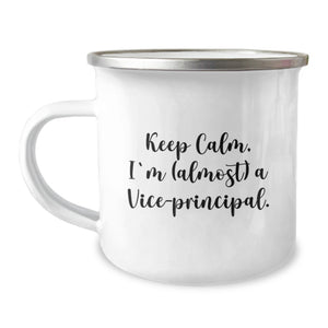 Funny Vice-principal Gifts for Men from Friends - Keep Calm I'm (almost) A Vice-principal. - Camping Mug for Graduation Unique - Image 1