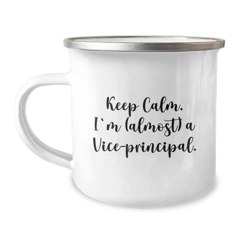 Image of Funny Vice-principal Gifts for Men from Friends - Keep Calm I'm (almost) A Vice-principal. - Camping Mug for Graduation Unique - Image 1