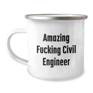 Civil Engineer Gifts from Friends to Men Funny Amazing Camping Mug, Graduation Unique Gifts for Civil Engineer - Image 1