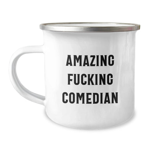 Image of Funny Comedian Gifts for Friends from Family - Amazing F--king Comedian Camping Mug for Graduation Unique Presents - Image 1
