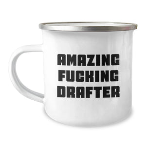 Graduation Unique Gifts for Men Drafter Funny Camping Mug, Amazing ' F--king Drafter' Quote, Stainless Steel with Enamel Finish, Perfect for Friends, Coworkers, or Family - Image 1