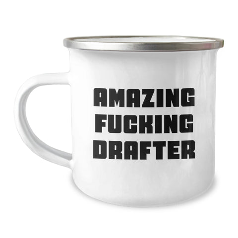 Image of Graduation Unique Gifts for Men Drafter Funny Camping Mug, Amazing ' F--king Drafter' Quote, Stainless Steel with Enamel Finish, Perfect for Friends, Coworkers, or Family - Image 1