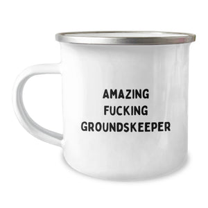 Funny groundskeeper Gifts from Friends for groundskeeper, Amazing 'F--king groundskeeper' Camping Mug, Graduation Unique Gifts - Image 1