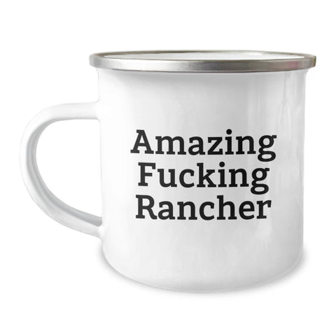 Image of Funny Rancher Gifts from Friends - Great Camping Mug for Rancher Men Graduation Unique - Image 1