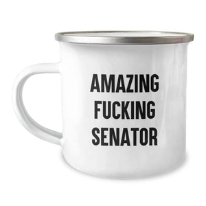 Funny Senator Gifts for Men, Unique Graduation Mugs with 'Amazing F--king Senator' Quote, Perfect for Senator Enthusiasts or Senator Friends - Image 1