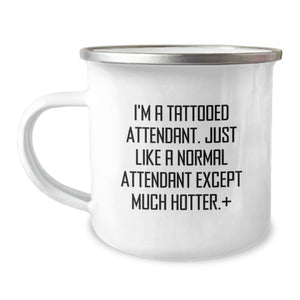 Funny Attendant Gifts for Attendant from Friends - Unique Graduation Unique Gifts for Attendant - Funny Camping Mug with Hotter Attendant Quote - Image 1