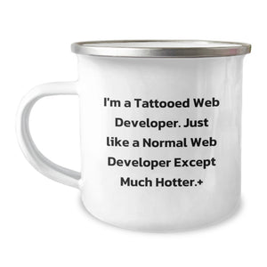 Funny Web Developer Gifts from Friends for Men - Graduation Unique Mugs with I'm A Tattooed Web Developer - Image 1