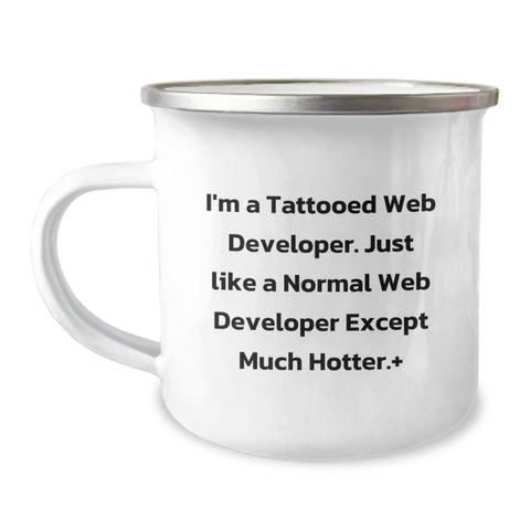 Image of Funny Web Developer Gifts from Friends for Men - Graduation Unique Mugs with I'm A Tattooed Web Developer - Image 1