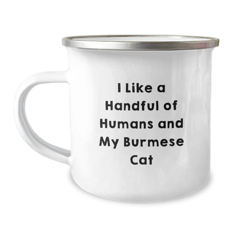Image of Burmese Cat Camping Mug, Funny Quote for Cat Lover Gifts from Friends and Family, Perfect for Graduation Unique Gifts for Women and Men - Image 1
