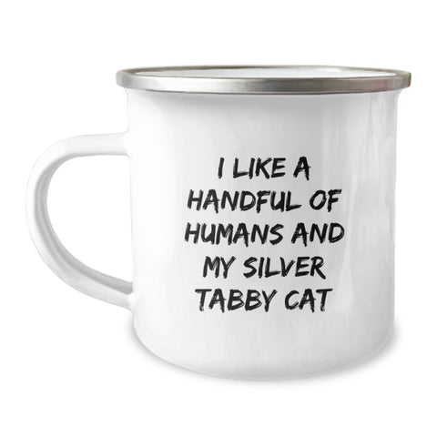 Image of Funny Silver Tabby Cat Camping Mug Gifts from Friends for Silver Tabby Cat Lovers Graduation Unique Gifts - Image 1