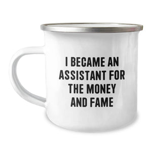 Witty Assistant Camping Mug, Funny Graduation Unique Gifts from Friends, Coworkers, Family - Perfect for Assistant, Assistant Enthusiasts - Image 1