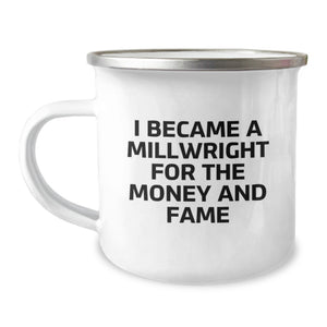 Funny Millwright Gifts for Him, Unique Camping Mug for Graduation from Friends - Image 1