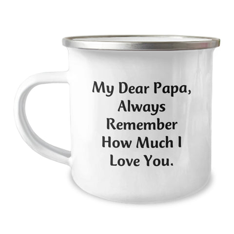 Image of Funny Papa Camping Mug for Him Gifts from Family, Christmas Unique Presents for Papa's Adventure Lovers, My Dear Papa Mug - Image 1