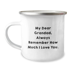 Funny Grandad Camping Mug Gifts for Him, Always Remember How Much I Love You. - Unique Christmas Memorable Presents from Family - Image 1