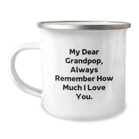 Image of Grandpop Camping Mug, Funny Quote Gifts for Grandpop Men, Christmas Unique Presents from Family, Always Remember How Much I Love You. - Image 1