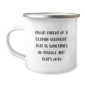 Funny German Shepherd Dog Gifts from Mom for Proud Dad's Birthday - Camping Mug - Image 1