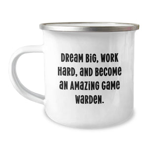 Game Warden Gifts for Men, Graduation Unique Gifts, Funny Inspirational Quote 'Dream Big, Work Hard' Camping Mug, Gifts from Family, Friends, Coworkers - Image 1