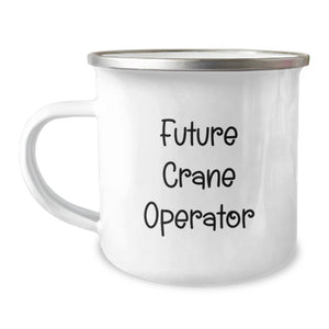 Funny Future Crane Operator Gifts from Family - Unique Camping Mug for Graduation Cheers, 'Future Crane Operator, you're a lift above the rest!' - Image 1