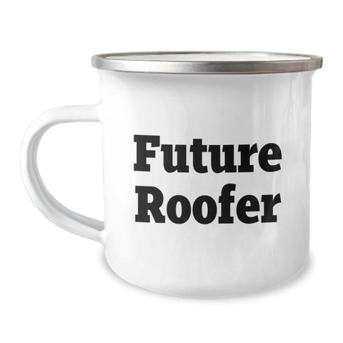 Image of Funny Roofer Gifts from Friends for Future Roofer Birthday Unique Camping Mug, Quotes for Roofer Enthusiasts, Stainless Steel with Enamel Finish - Image 1