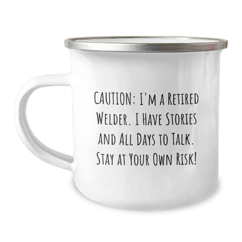 Image of Funny Inspirational Welder Gift for Men Birthday Unique Coffee Mugs from Friends, Camping Mug with Funny Quote, Stay At Your Own Risk! - Image 1