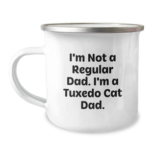 Funny Tuxedo Cat Dad Gifts from Men to Friends - Christmas Unique Tuxedo Cat Camping Mug for Men - Image 1