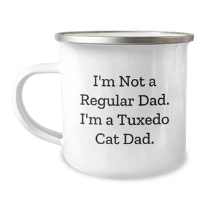 Tuxedo Cat Dad Gifts from Men Friends and Family - Funny Camping Mug for Christmas Unique Presents - Image 1