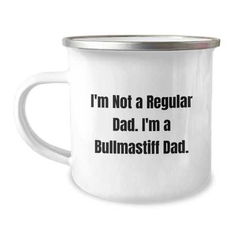 Image of Bullmastiff Dog Gifts from Dad - Fun Camping Mug for Bullmastiff Dad, Graduation Unique Gifts for Him, I'm Not A Regular Dad, I'm A Bullmastiff Dad, Funny Dad Gifts, Bullmastiff Dog Lovers - Image 1