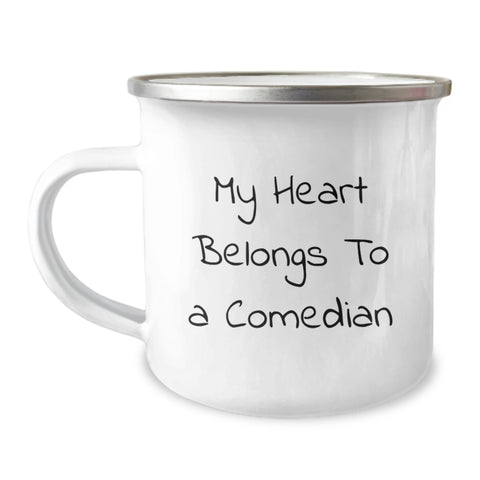 Image of Funny Comedian Gifts for Him, Christmas Unique Comedian Mug, 'My Heart Belongs To A Comedian' Camping Mug, Funny Comedian Lover Mug - Image 1