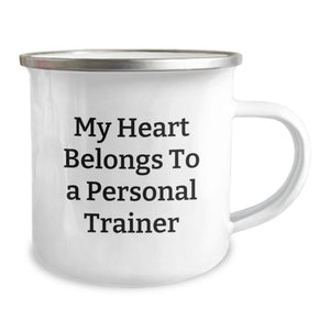 Funny Personal Trainer Gifts for Birthday - My Heart Belongs To A Personal Trainer, Camping Mug for Personal Trainers, Gifts from Friends for Birthday