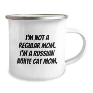 Funny Russian White Cat Mom Gifts for Russian White Cat Lovers - Camping Mug - Gifts from Men to Women for Christmas Unique Gifts