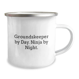 Funny groundskeeper Gifts from Friends for groundskeeper - Camping Mug - groundskeeper By Day Ninja By Night