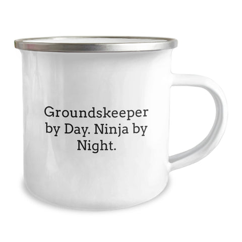 Image of Funny groundskeeper Gifts from Friends for groundskeeper - Camping Mug - groundskeeper By Day Ninja By Night - Image 2