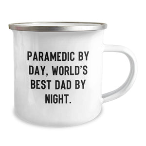 Rescue Worker Gifts from Men for Valentine's Unique Funny Camping Mugs Rescue Worker By Day, World's Best Dad By Night.