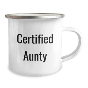 Funny Certified Aunty Gifts for Aunty, Camping Mug for Birthday, Gifts from Men to Women, Friends, Coworkers, Family