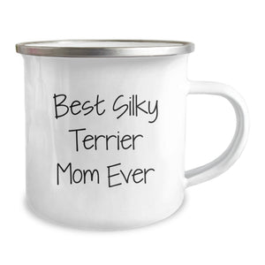Funny Silky Terrier Dog Mom Valentine's Gifts for Her from Husband, Daughter, Friend - 12 oz Stainless Steel Camping Mug
