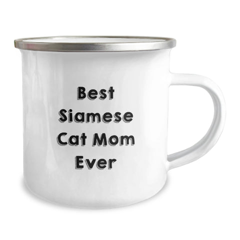 Image of Funny Siamese Cat Mom Gifts from Men to Friends on Valentine's Unique Camping Mug - Image 2