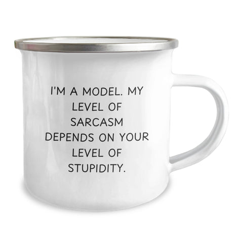 Image of Funny Model Gifts for Men - Sarcasm Mug, Camping Mug with Inspirational Quote, 12 oz Enamel Finish, Gifts from Friends - Image 2