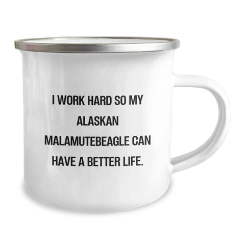 Image of Funny Alaskan Malamute Dog Lover Gifts from Men to Women for Valentine's Unique Camping Mug - Image 2