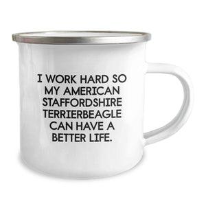 Funny American Staffordshire Terrier Dog Gifts for Valentine's Camping Mug from Men to Family Members