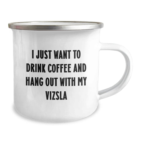 Image of Funny Vizsla Dog Gifts for Men - I Just Want To Drink Coffee And Hang Out With My Vizsla Birthday Unique Gifts from Friends - Image 2